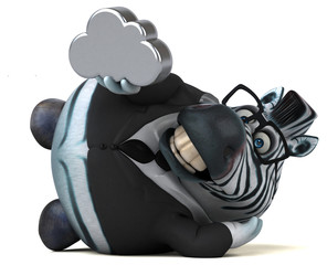 Fun zebra - 3D Illustration