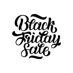 Black Friday Sale handmade lettering, calligraphy background for logo, banners, labels, badges, prints, posters, web.  illustration black letters isolated on white.