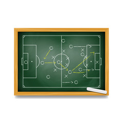 Soccer formation tactics and strategy on a blackboard. Spielplan - Fu&szlig;balltaktik. Tactiques de football.