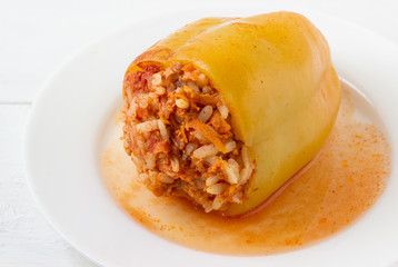 Stuffed peppers with  rice, meat and vegetables.