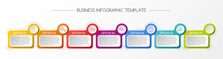 Business infograph with colorful boxes. Vector.