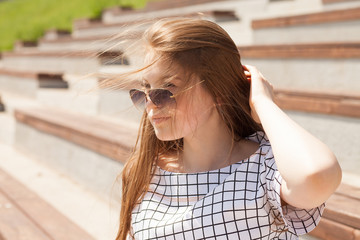 beautiful girl with long red hair