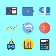 economy icons set. touch, gain, investment and progress graphic works