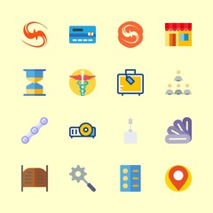 business icons set. counter, patch, wireless and transportation graphic works