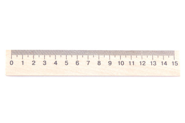 Wooden ruler. school supplies. on white background isolated