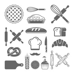 Bakery and pastries set of vector design elements