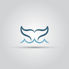 Whale fish tail isolated vector icon