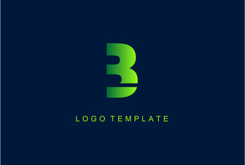 B Green Letter Logo Design