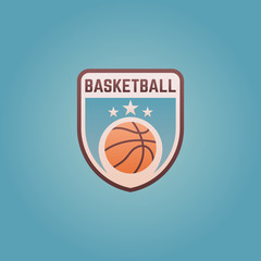 Basketball sport team vector colored shield emblem