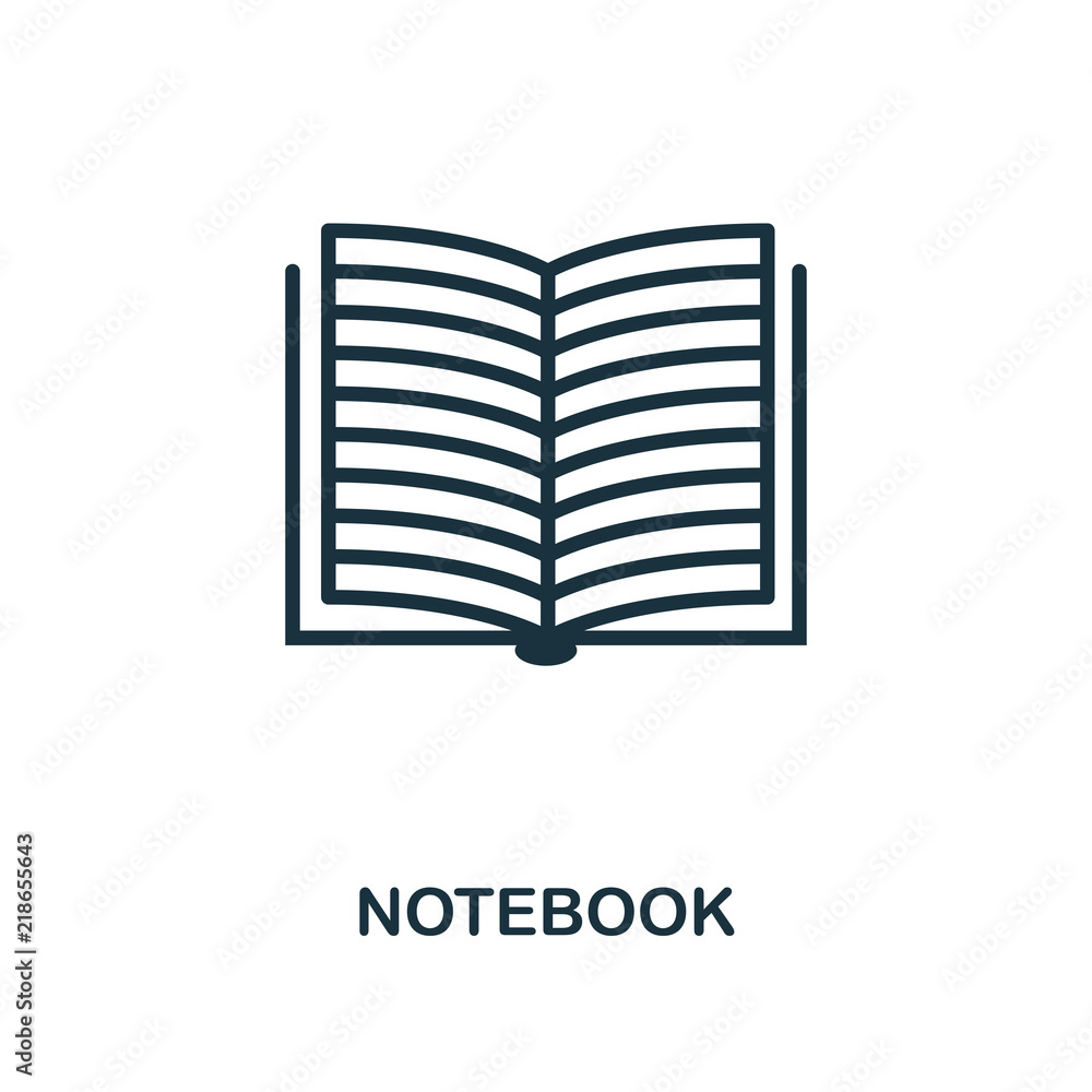 Poster notebook icon. monochrome style icon design from school icon collection. ui. illustration of noteboo