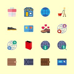 shopping icons set. business, sensing, cart and smartphone graphic works