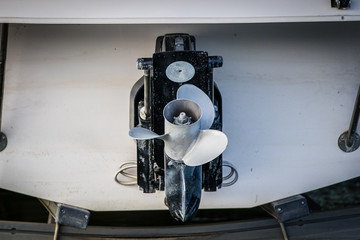 Motor Boat Engine and Propeller 