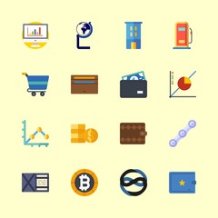 16 economy icons set