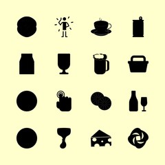 drink icons set. women, cocoa, double and topping graphic works