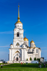 Fototapeta na wymiar The Holy Dormition Cathedral or Uspenskiy cathedral in Vladimir city, Russian Orthodox Church