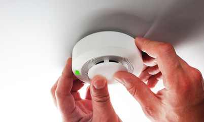 fire alarm and hand