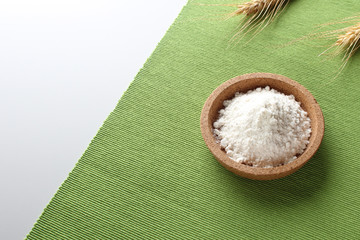 flour spikelets grain green cloth gray