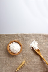 flour spikelets of burlap cloth gray
