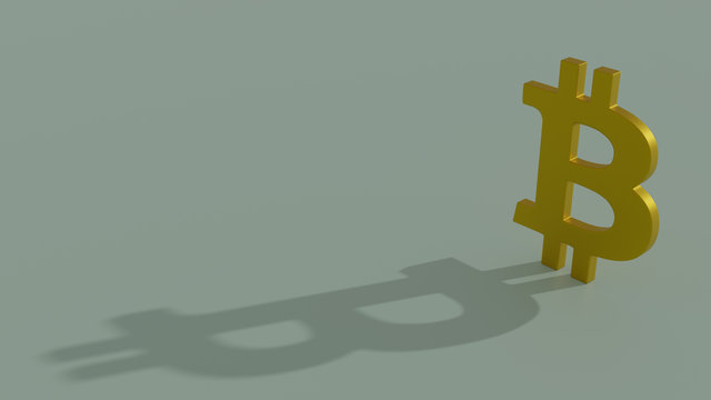 S&iacute;mbolo del bitcoin. 3D.