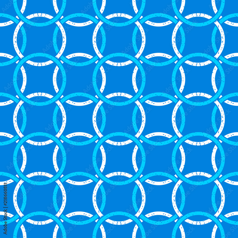 Poster seamless pattern with a pattern of connected rings. continuous chain of shapes.