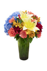 isolated flowers  in a glass jar