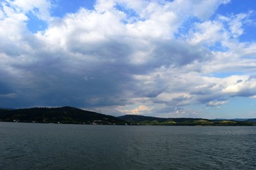 clouds above the lake