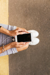 Woman using smart phone