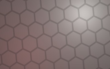 Honeycomb with color lighting, on a gray background. Perspective view on polygon look like honeycomb. Isometric geometry. 3D illustration