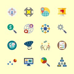 marketing icons set. beautiful, statistic, ict and graph graphic works