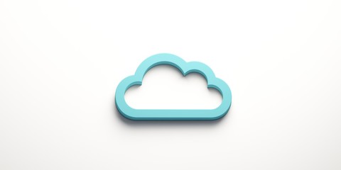 Cloud Computing Logo. 3D Rendering Illustration