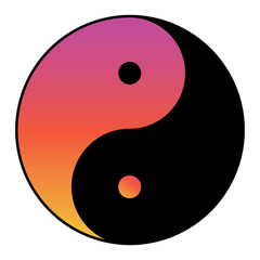 Yin yang symbol of harmony and balance with water color effect - obrazy, fototapety, plakaty