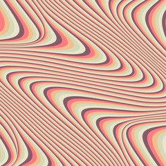 Abstract background of wavy stripes of pastel tones. Vector illustration
