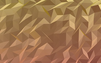 Abstract triangle geometrical orange background. Geometric origami style with gradient. 3D illustration