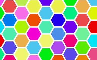 Honeycomb many color, multicolored. Isometric geometry. 3D illustration