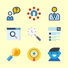 seo icons set. cellular, woman, programming and developer graphic works