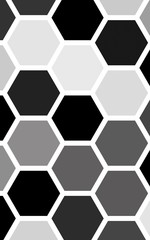 White honeycomb with a gradient color. Isometric geometry. 3D illustration