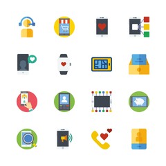 telephone vector icons set. smartphone, telemarketer, smartwatch and inbox in this set