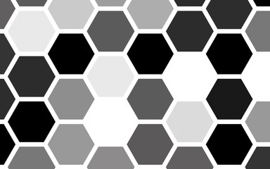 White honeycomb with a gradient color. Isometric geometry. 3D illustration