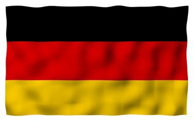 Flag of Germany. Wide format 3D illustration. State symbol of the Federal Republic of Germany. 3D rendering