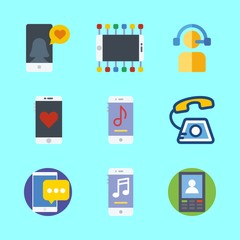 telephone vector icons set. smartphone, phone call and telemarketer in this set