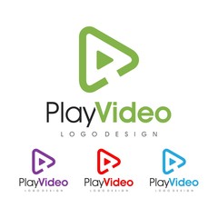 Click Video Design Logo Template, Play Video Logo Design, Play Video Logo Icon 