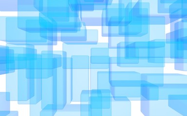 Blue and white abstract digital and technology background. The pattern with repeating rectangles. 3D illustration