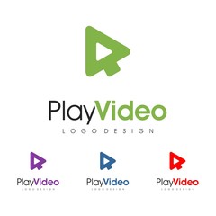 Play Video Logo Design, Play Video Logo Icon, Click Video Design Logo Template