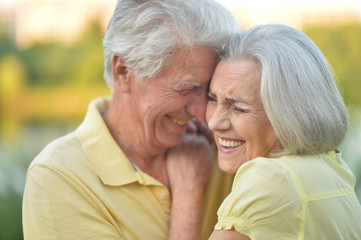 Portrait of a cute happy mature couple