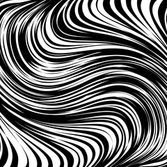 Abstract Warped Black and White Lines Background