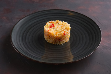 Risotto with bell pepper and sun dried romatos
