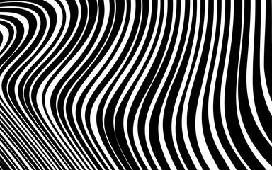 Abstract Warped Black and White Lines Background