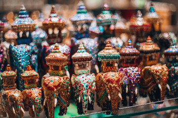 elephant statues on an indian festival