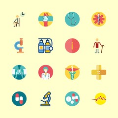 hospital icons set. patient, ray, store and clinical graphic works