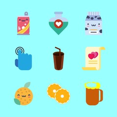 Fototapeta premium 9 drink icons set